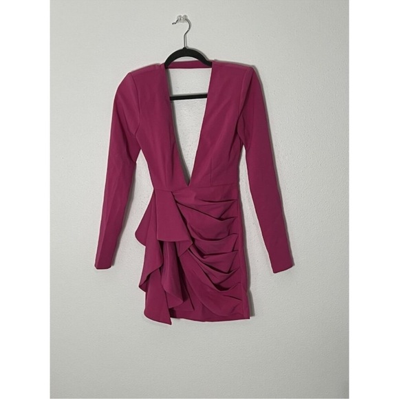 NWT Michael Costello Vibrant Pink Backless Dress - Picture 2 of 7